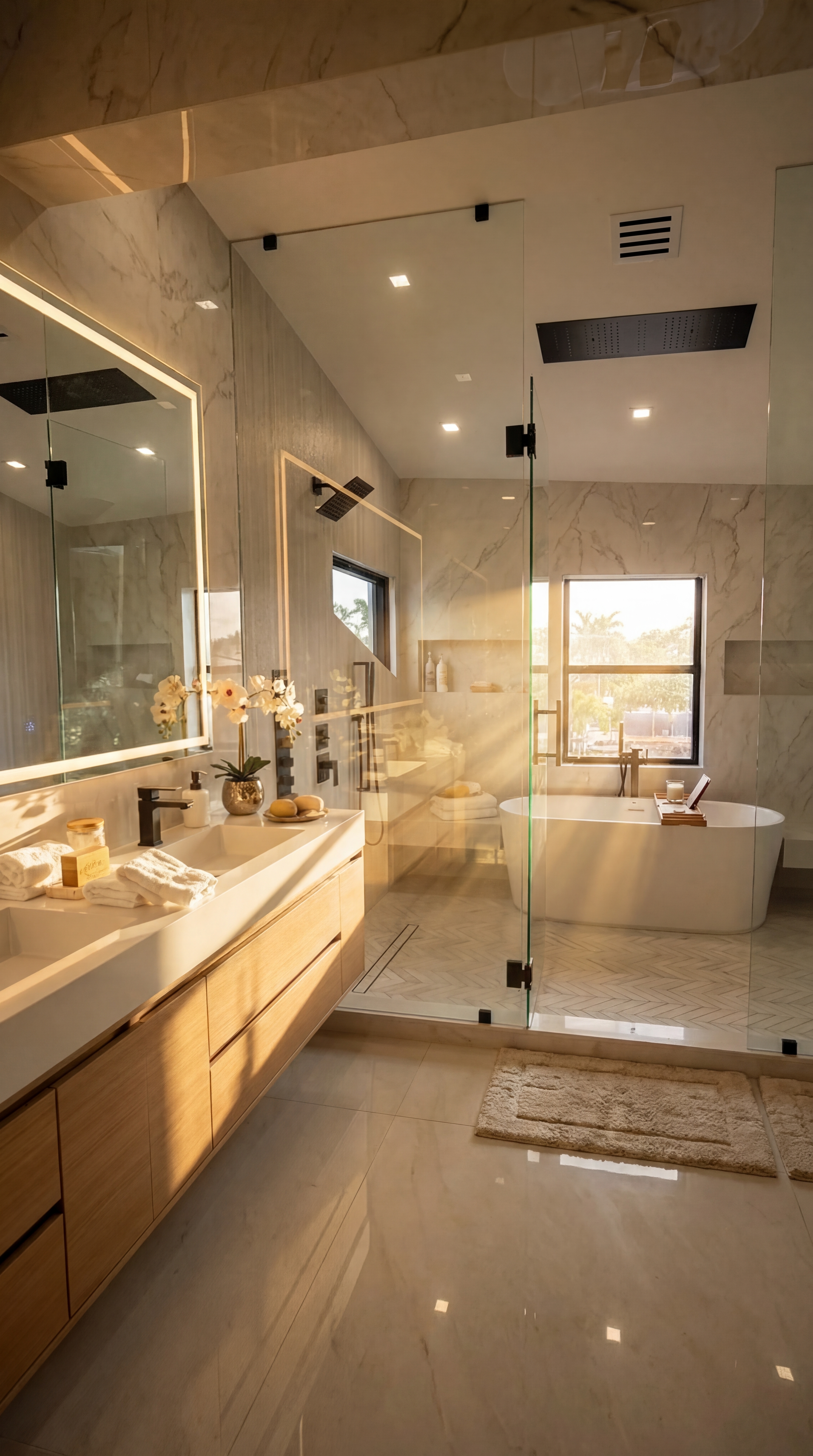 Luxury bathroom with freestanding tub